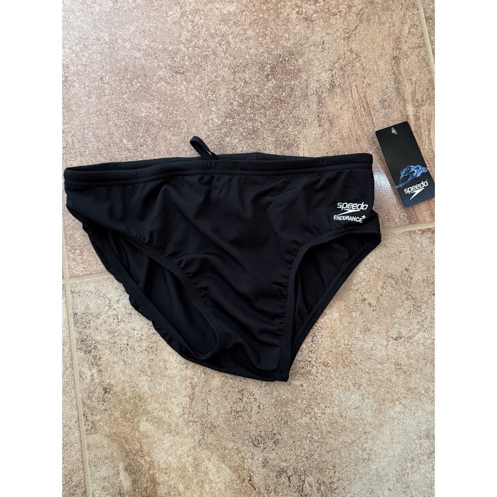 NEW Men's Speedo Endurance + Solid One Brief  - Size 34 - Black  NWT